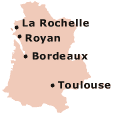 フランス南西部地図